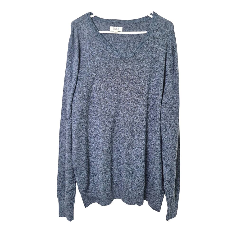 Croft & Barrow Womens Sweater Sz 2XL Blue Heather Cotton Blend  XXL Classic